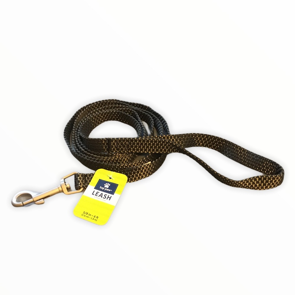 Top Paw Signat Weave 5/8" Black Leash 6 feet